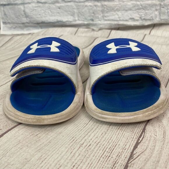 Under Armour comfort slides w/adjustable top strap sz 5 youth - Picture 2 of 8